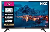 HKC 32D1 Fernseher 32 Zoll (TV 80 cm), Dolby Audio, LED, Triple Tuner DVB-C / T2 / S2, CI+, HDMI, USB, digitaler Audioausgang, incl. Hotelmodus