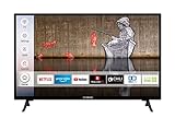 Techwood H32T60F 32 Zoll Fernseher/Smart TV (HD ready, HDR, LED, Triple-Tuner, WLAN, Prime Video, Netflix, HDMI, USB) [2022], Schwarz