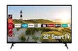 Telefunken XH32K550 32 Zoll Fernseher / Smart TV (HD ready, HDR, Triple-Tuner) - 6 Monate HD+ inklusive [2022] [Energieklasse F], Schwarz
