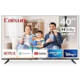 Caixun 40 Zoll (101cm) Fernseher FHD Smart TV, Android TV mit Google Assistant, WiFi, Bluetooth, Chromecast, Frameless, EC40V1FA [2022]