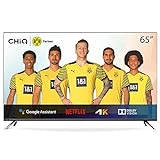 CHiQ 65 Zoll (165 cm), Smart Android TV, 4K UHD, HDR10,Dolby Vision, Quad Core CPU, WiFi,Bluetooth5.0, Google Assistant, Netflix, Prime Video,Chromecast